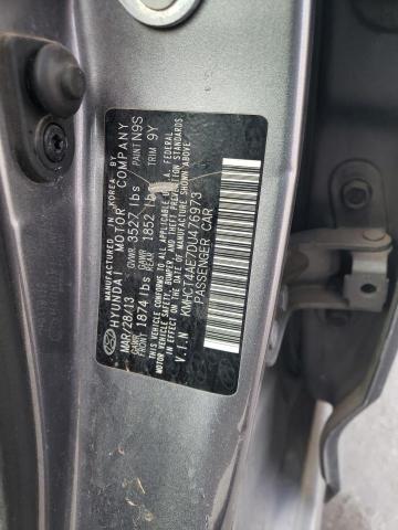 KMHCT4AE7DU476973 - 2013 HYUNDAI ACCENT GLS GRAY photo 12