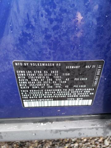 WVGTMPE27MP040072 - 2021 VOLKSWAGEN ID.4 PRO S ლურჯი ფოტო 14