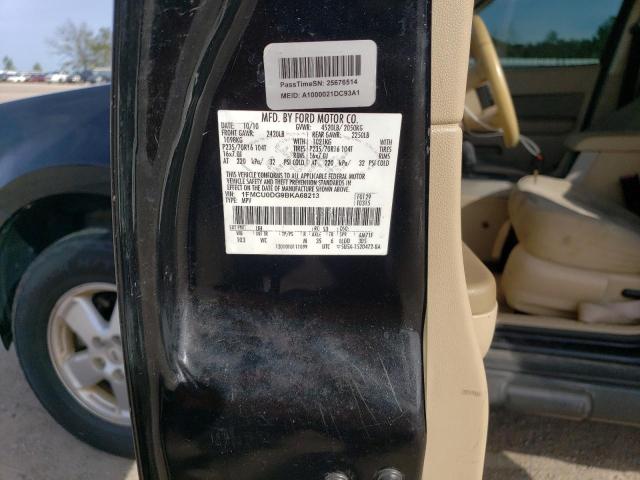 1FMCU0DG9BKA68213 - 2011 FORD ESCAPE XLT BLACK photo 13