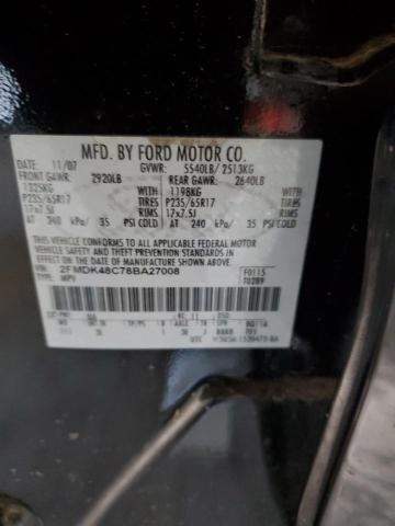 2FMDK48C78BA27008 - 2008 FORD EDGE SEL BLACK photo 12