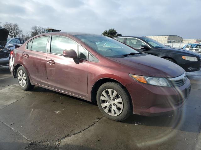 19XFB2F50CE321017 - 2012 HONDA CIVIC LX BURGUNDY photo 4