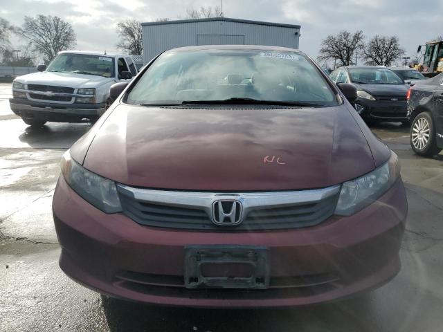 19XFB2F50CE321017 - 2012 HONDA CIVIC LX BURGUNDY photo 5