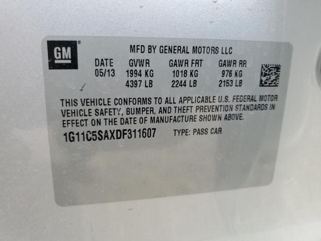 1G11C5SAXDF311607 - 2013 CHEVROLET MALIBU 1LT Gümüş foto 12