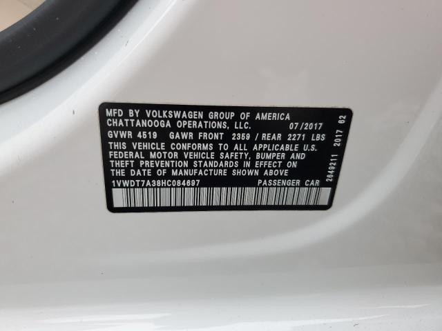 1VWDT7A38HC084697 - 2017 VOLKSWAGEN PASSAT R-LINE Weiß Foto 13