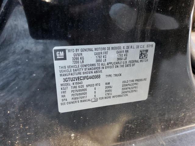 3GTU2VEC3FG443968 - 2015 GMC SIERRA K1500 SLT BLACK photo 12