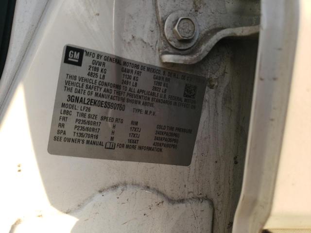 3GNAL2EK0ES590760 - 2014 CHEVROLET CAPTIVA LS 白色 照片 12