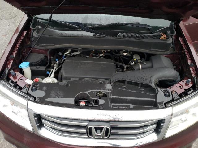 5FNYF4H59DB040982 - 2013 HONDA PILOT EXL MAROON photo 12