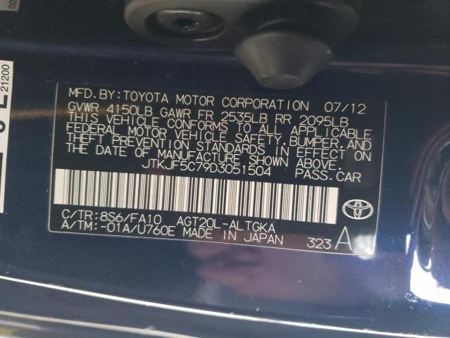 JTKJF5C79D3051504 - 2013 TOYOTA SCION TC 蓝色 照片 13