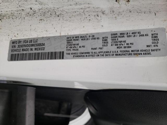 3C6ERVDG9ME500534 - 2021 RAM PROMASTER 2500 HIGH أبيض صورة 12