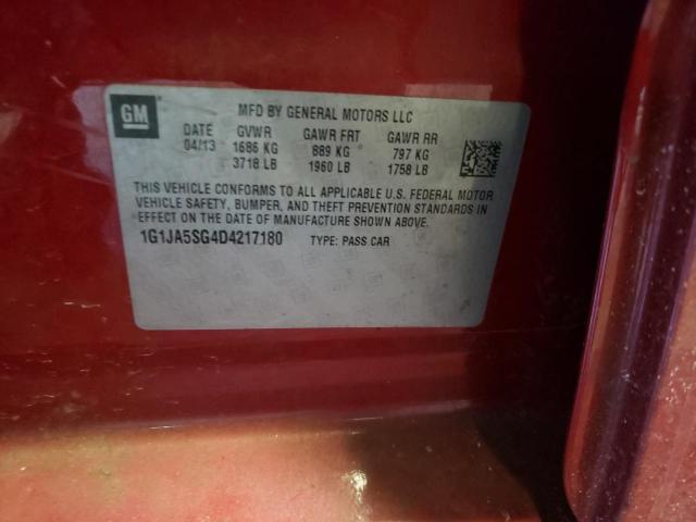 1G1JA5SG4D4217180 - 2013 CHEVROLET SONIC LS წითელი ფოტო 13