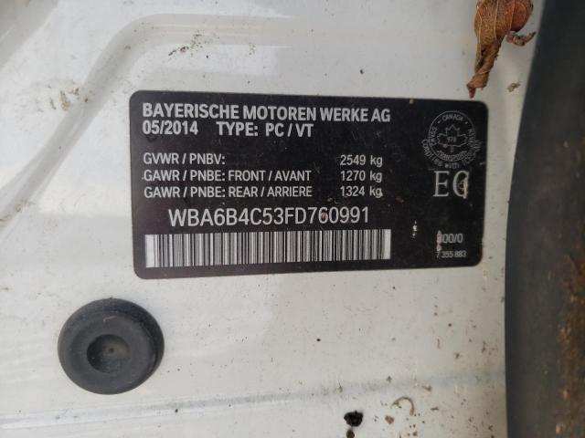 WBA6B4C53FD760991 - 2015 BMW 650 XI GRAN COUPE WHITE photo 12
