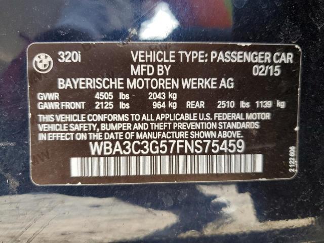 WBA3C3G57FNS75459 - 2015 BMW 320 I XDRIVE BLUE photo 12