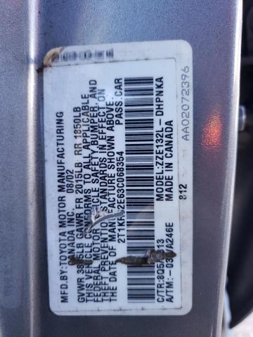 2T1KR32E63C068354 - 2003 TOYOTA COROLLA MA XR BLUE photo 13