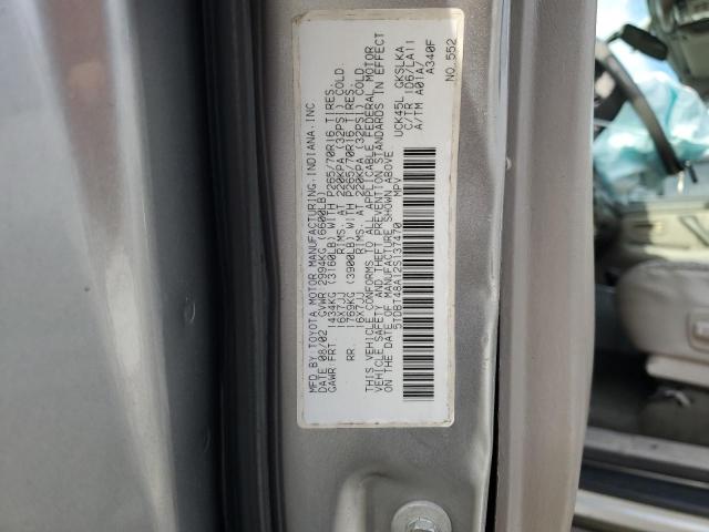 5TDBT48A12S137470 - 2002 TOYOTA SEQUOIA LIMITED GRAY photo 13