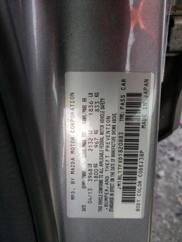 JM1BL1TFXD1820883 - 2013 MAZDA 3 I GRAY photo 12