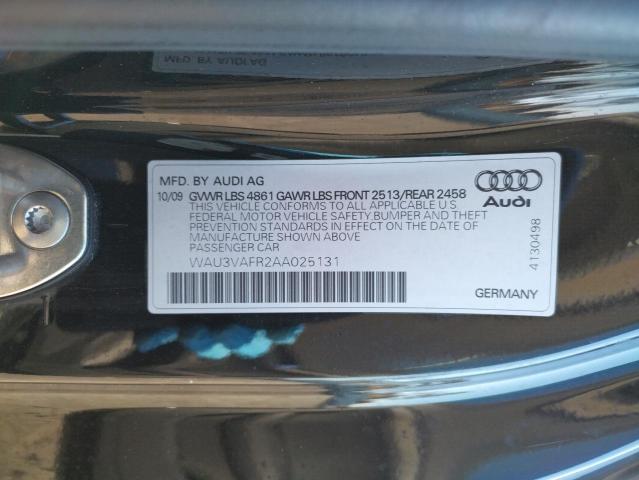 WAU3VAFR2AA025131 - 2010 AUDI S5 PRESTIGE BLACK photo 10