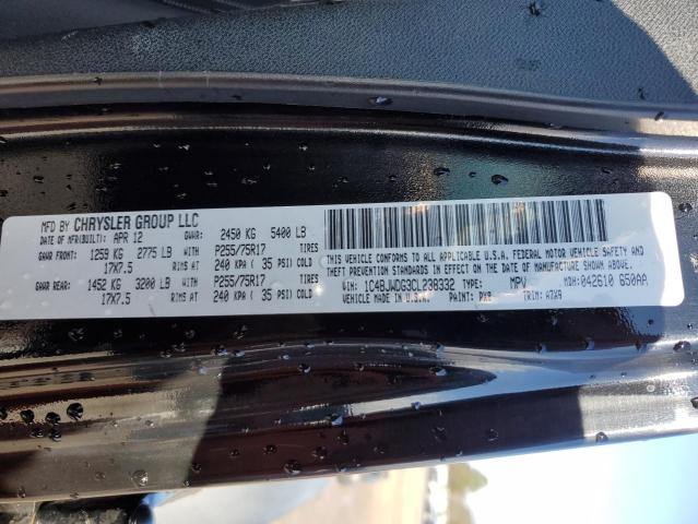 1C4BJWDG3CL238332 - 2012 JEEP WRANGLER U SPORT შავი ფოტო 12