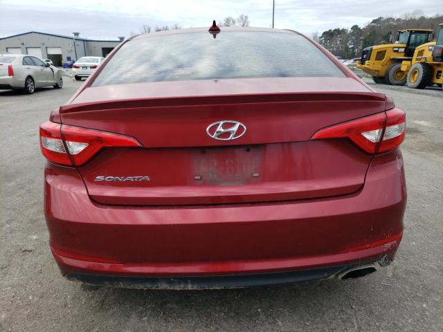 5NPE24AF3GH287289 - 2016 HYUNDAI SONATA SE RED photo 6