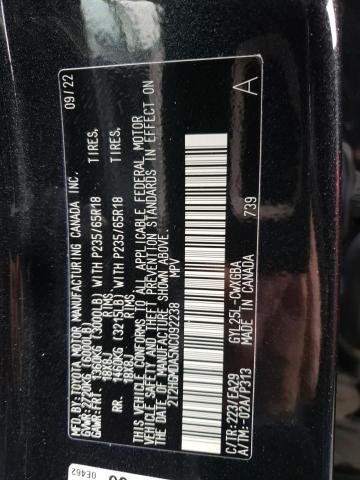 2T2HGMDA5NC092238 - 2022 LEXUS RX 450H BLACK photo 13