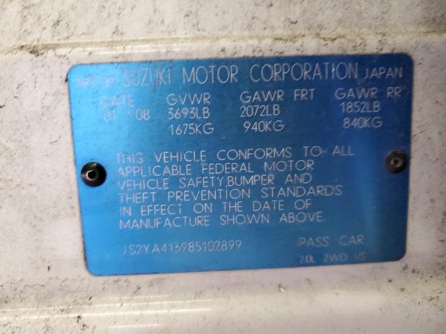 JS2YA413985102899 - 2008 SUZUKI SX4 BASE WHITE photo 12