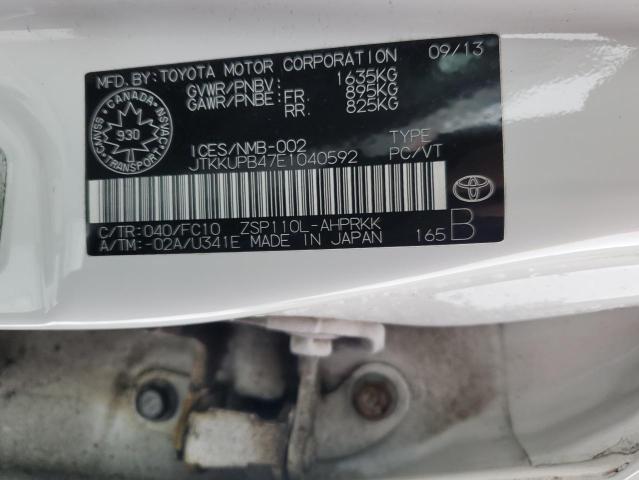 JTKKUPB47E1040592 - 2014 TOYOTA SCION XD WHITE photo 12