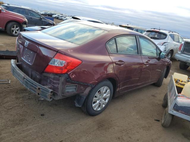 2HGFB2F5XCH531582 - 2012 HONDA CIVIC LX RED photo 3