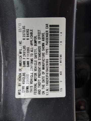 1HGCR3F87DA026985 - 2013 HONDA ACCORD EXL GRAY photo 13