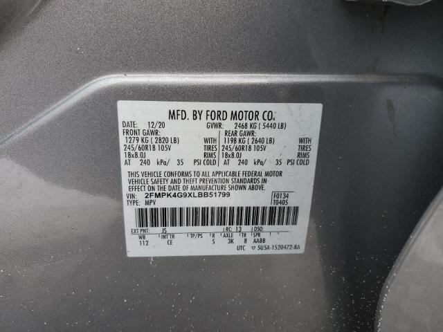 2FMPK4G9XLBB51799 - 2020 FORD EDGE SE SILVER photo 13