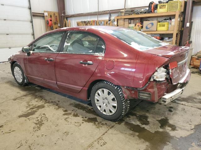 2HGFA16409H107261 - 2009 HONDA CIVIC DX-G RED photo 2