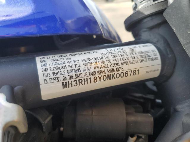 MH3RH18Y0MK006781 - 2021 YAMAHA YZFR3 A BLUE photo 10