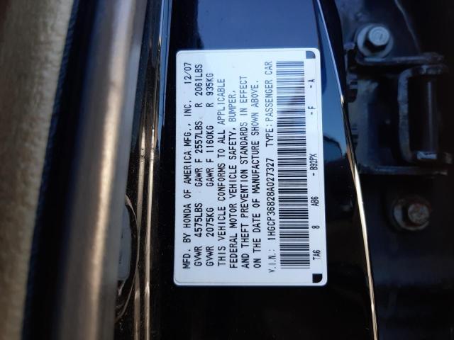 1HGCP36828A027327 - 2008 HONDA ACCORD EXL BLACK photo 12