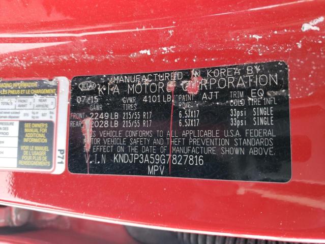 KNDJP3A59G7827816 - 2016 KIA SOUL + RED photo 14