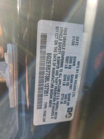 6G2ER57738L137351 - 2008 PONTIAC G8 BLACK photo 12