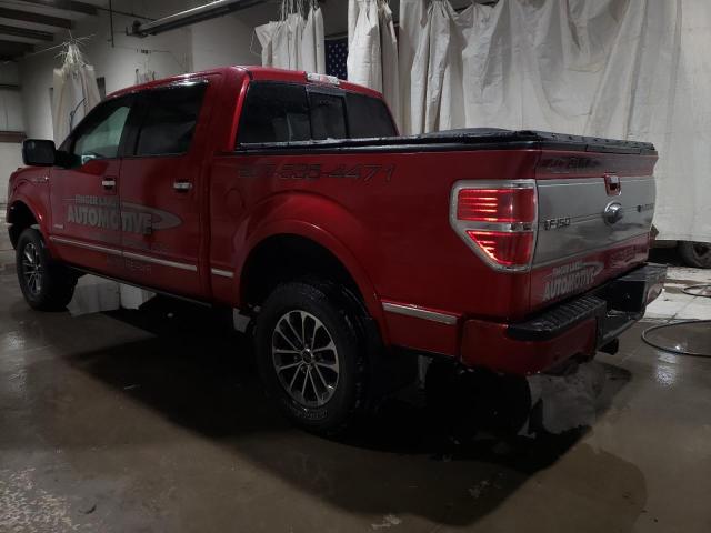 1FTFW1ET1CFB50024 - 2012 FORD F150 SUPERCREW RED photo 2