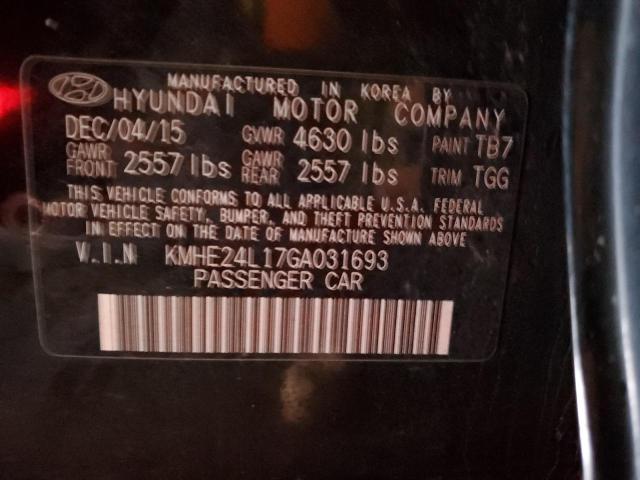 KMHE24L17GA031693 - 2016 HYUNDAI SONATA HYBRID BLACK photo 12