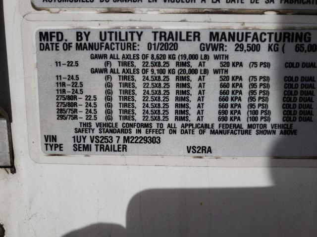 1UYVS2537M2229303 - 2021 UTILITY TRAILER Ağ foto 10