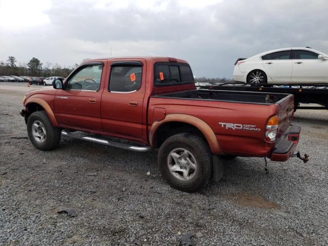 5TEGN92N41Z816238 - 2001 TOYOTA TACOMA DOUBLE CAB PRERUNNER RED photo 2