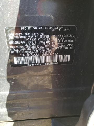 JF2SKAXC7MH402678 - 2021 SUBARU FORESTER TOURING 灰色 照片 13