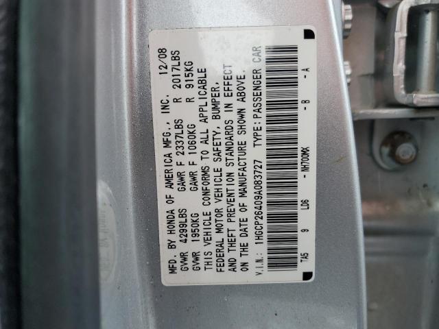 1HGCP26409A083727 - 2009 HONDA ACCORD LXP SILVER photo 12