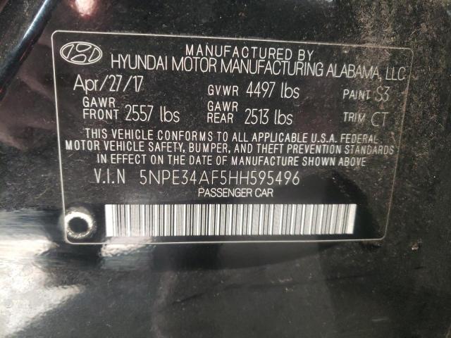 5NPE34AF5HH595496 - 2017 HYUNDAI SONATA SPORT BLACK photo 13