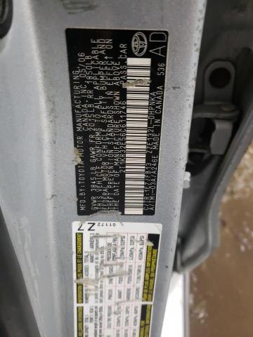 2T1KR32E56C611746 - 2006 TOYOTA COROLLA MA XR SILVER photo 12