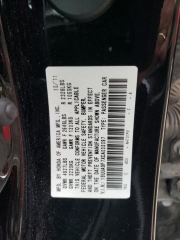 19UUA9F7XCA005097 - 2012 ACURA TL BLACK photo 13