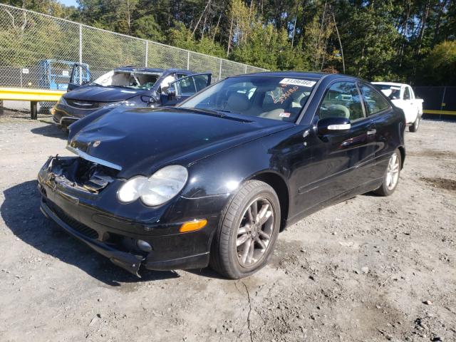 WDBRN47J72A330387 - 2002 MERCEDES-BENZ C 230K SPORT COUPE BLACK photo 2