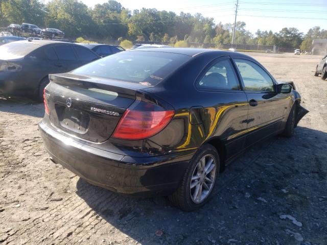 WDBRN47J72A330387 - 2002 MERCEDES-BENZ C 230K SPORT COUPE BLACK photo 4