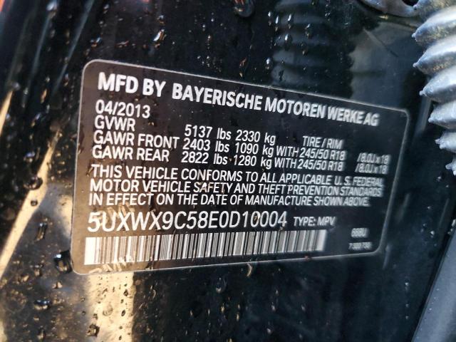 5UXWX9C58E0D10004 - 2014 BMW X3 XDRIVE28I BLACK photo 12