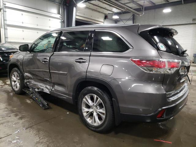 5TDJKRFH6FS164181 - 2015 TOYOTA HIGHLANDER XLE ნაცრისფერი ფოტო 2