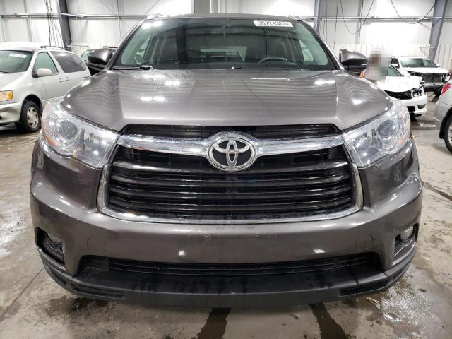 5TDJKRFH6FS164181 - 2015 TOYOTA HIGHLANDER XLE ნაცრისფერი ფოტო 5