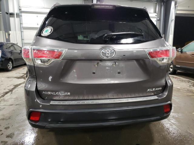 5TDJKRFH6FS164181 - 2015 TOYOTA HIGHLANDER XLE ნაცრისფერი ფოტო 6
