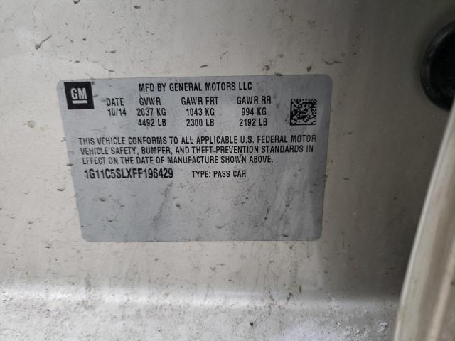 1G11C5SLXFF196429 - 2015 CHEVROLET MALIBU 1LT ბეჟი ფოტო 13