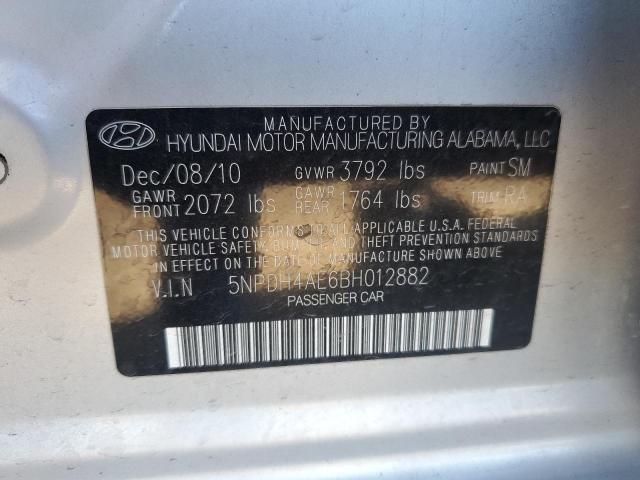 5NPDH4AE6BH012882 - 2011 HYUNDAI ELANTRA GLS SILVER photo 12